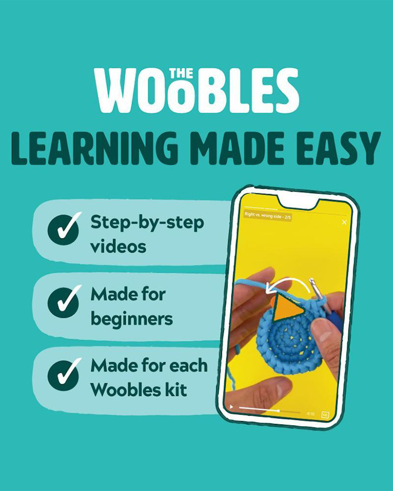 The Woobles step-by-step video lessons on a phone