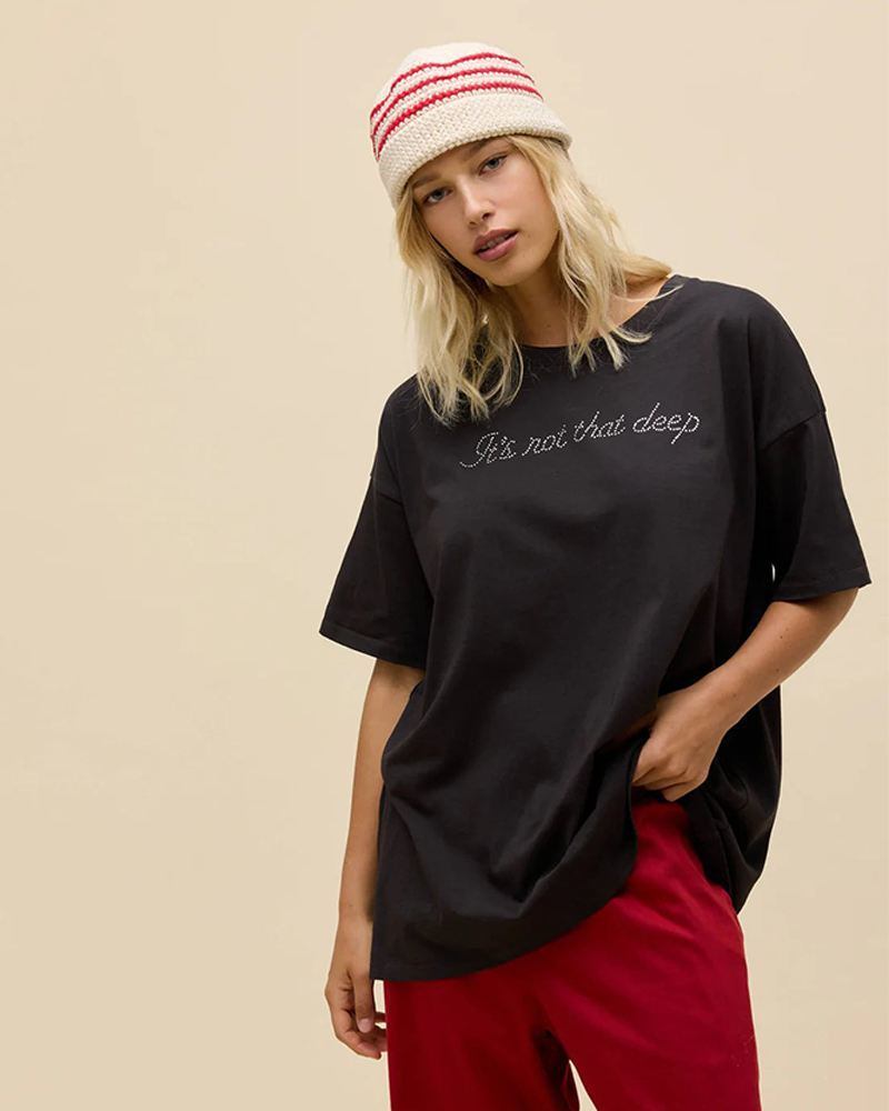 It's Not That Deep Rhinestone Merch Tee in Reactive Black | Day Dreamer ...