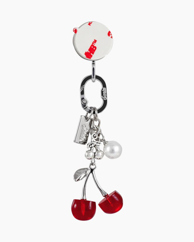 Red Cherry Adhesive Phone Hook with Charms | Sonix | The Paper Store
