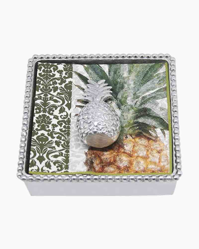 Mariposa Pineapple Beaded Napkin Box - Thumbnail 3