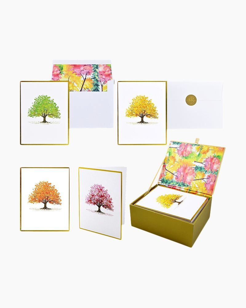 Watercolor Trees Premium Note Cards | Peter Pauper Press | The Paper Store