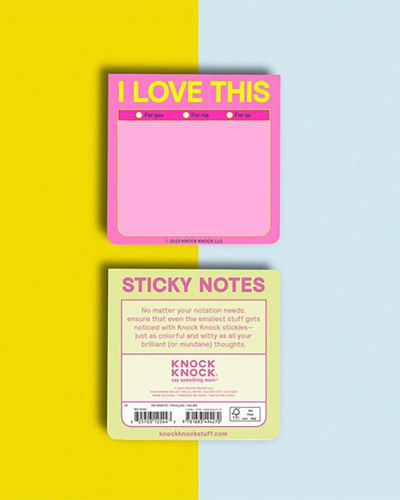 I Love This Sticky Note Pad (Pastel) | Knock Knock | The Paper Store