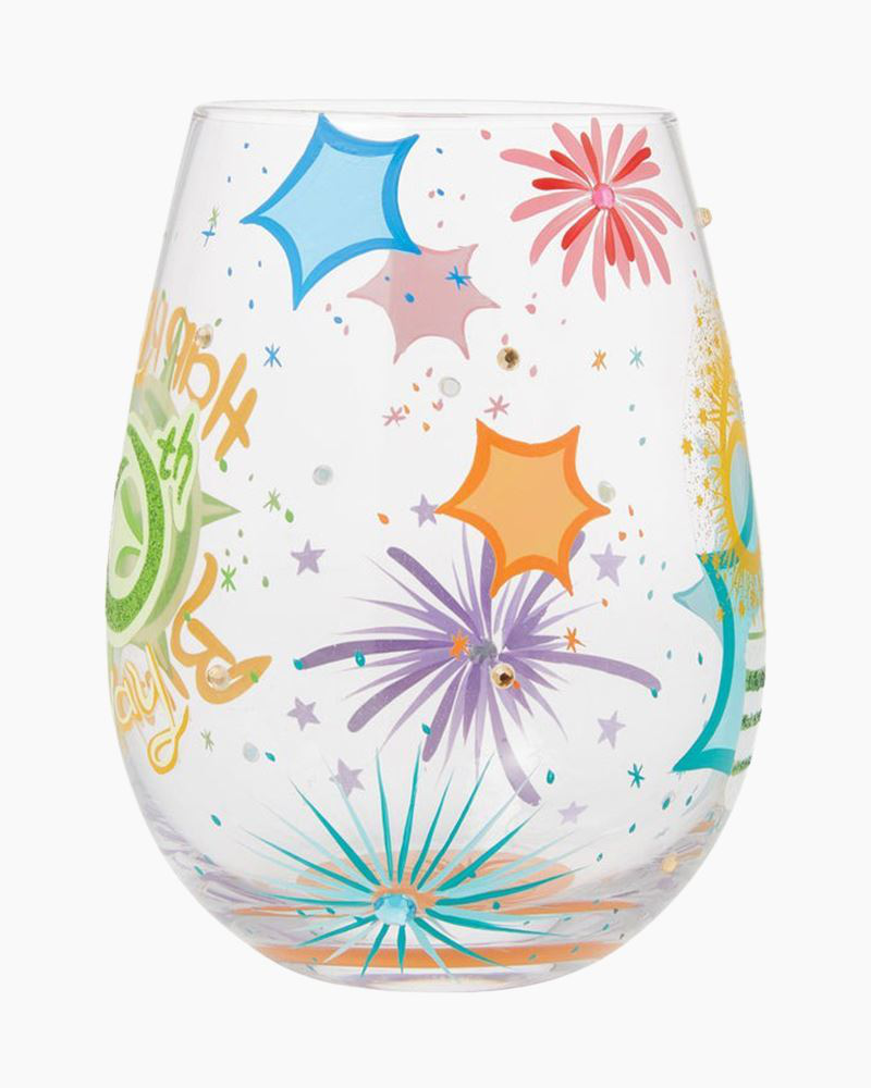 Happy 60th Birthday Hand Painted Stemless Wine Glass | Lolita | The Paper  Store