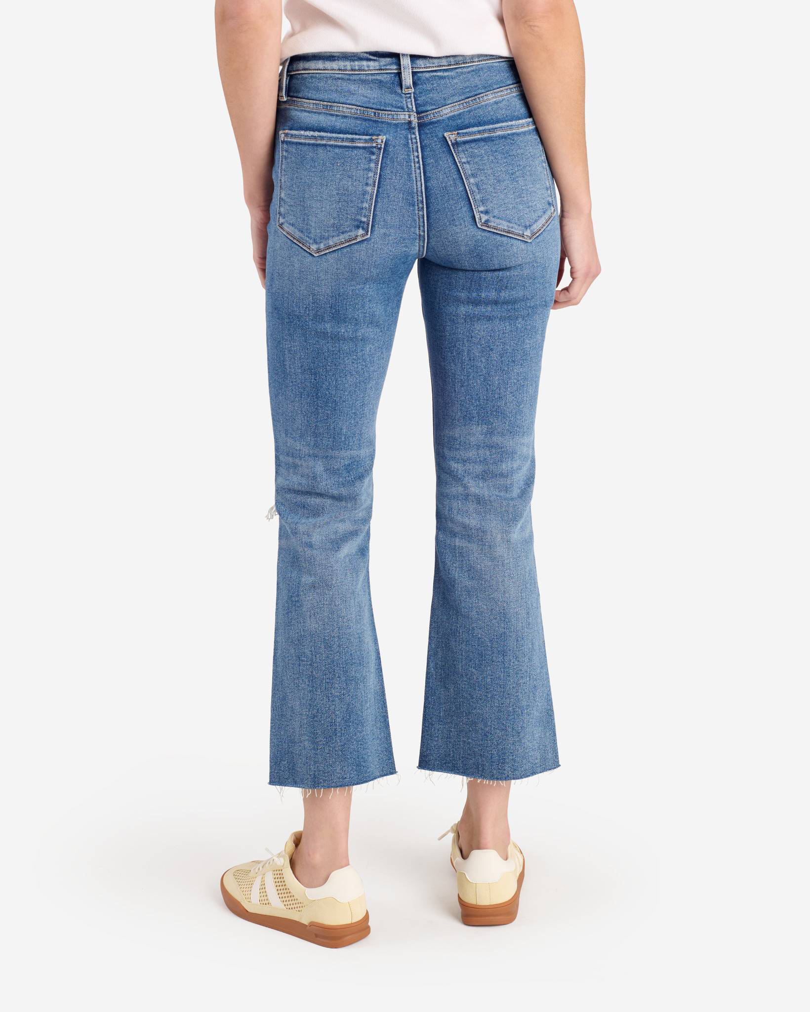 Clean Cut High Rise Crop Flare Jeans in Dark Wash | Vervet | The Paper ...