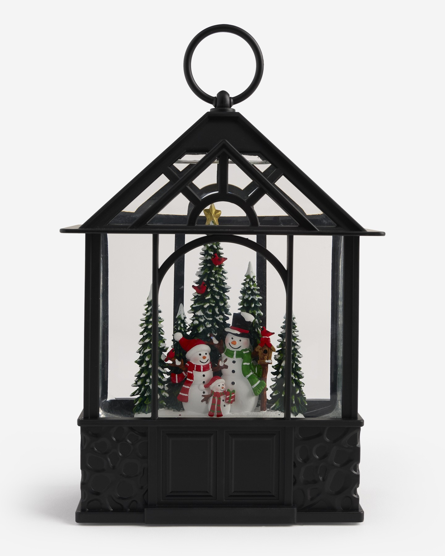 Snowman Terrarium LED Light-Up Glitter Lantern