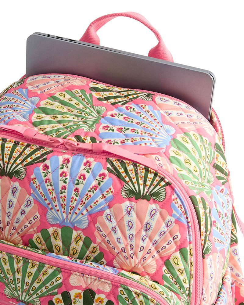 Vera Bradley Cottage Shells Coral Shell-Print Quilted Backpack Vera Bradley Cottage Shells Bancroft Backpack | Dillard main image 2