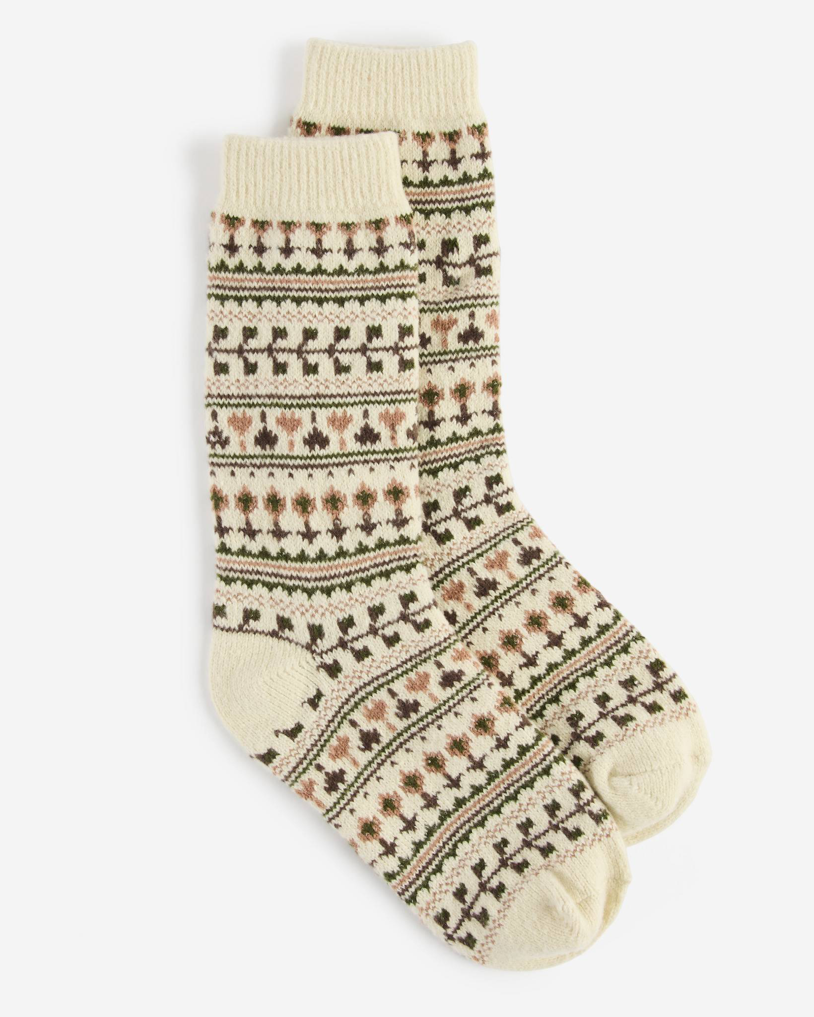 Fair Isle Sunday Socks in Beige | Sunday Socks | The Paper Store
