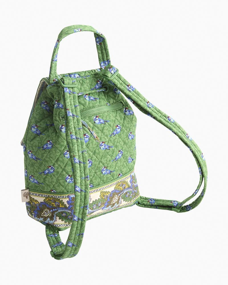 Vera Bradley Original Drawstring Backpack Green Birds Fall Preview Is Up - What do y main image 4