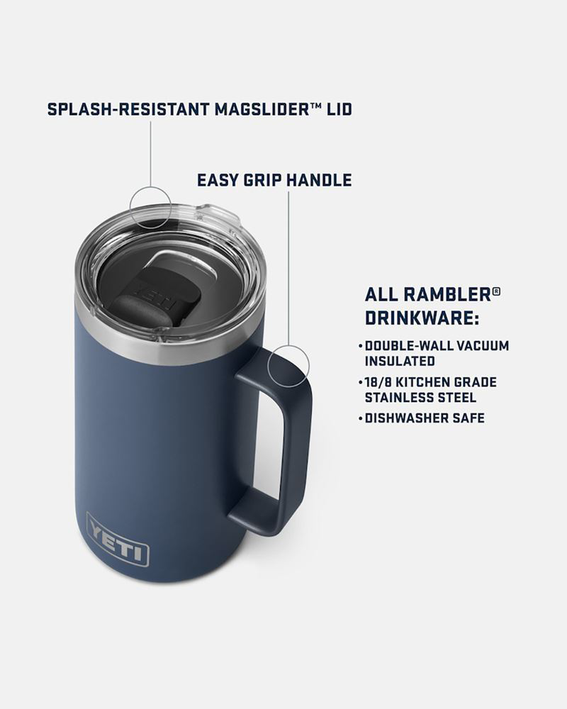 Rambler 24 oz. Mug in Black | YETI | The Paper Store