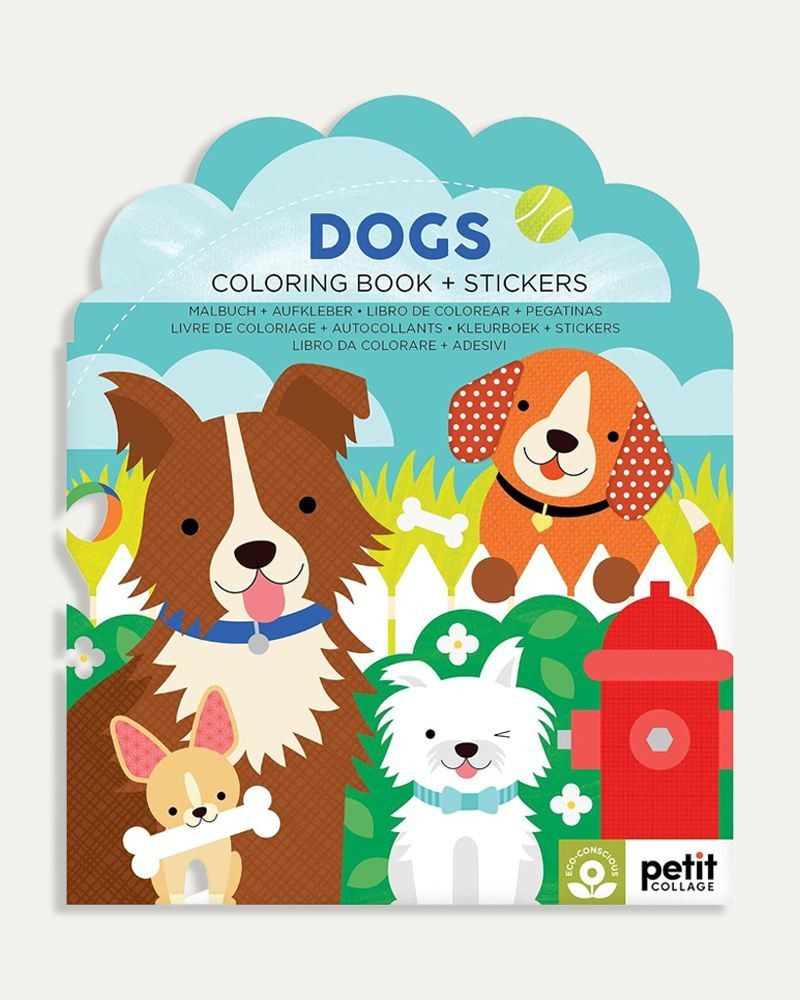 Dogs Coloring Book + Stickers (Paperback)