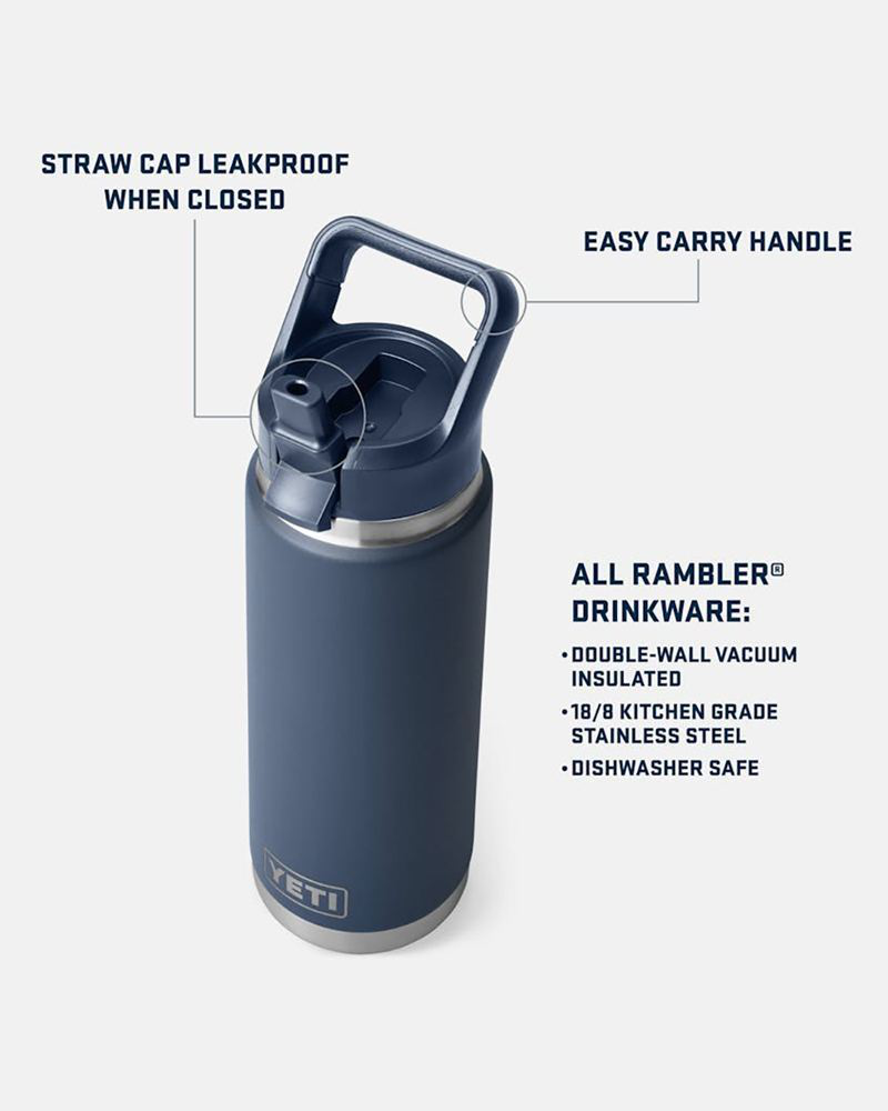 Rambler® 26 oz. Water Bottle with Straw Cap in Black Forest Green