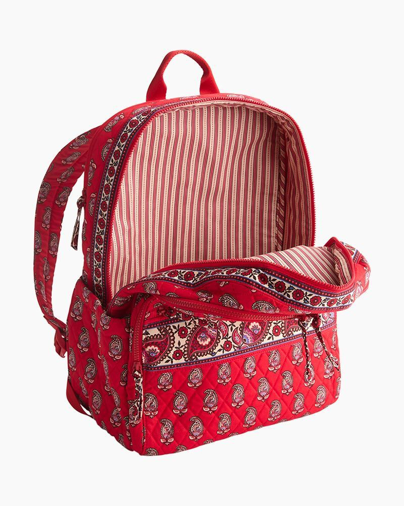 Large Bancroft Backpack in Flowering Paisley Goji Berry | Vera