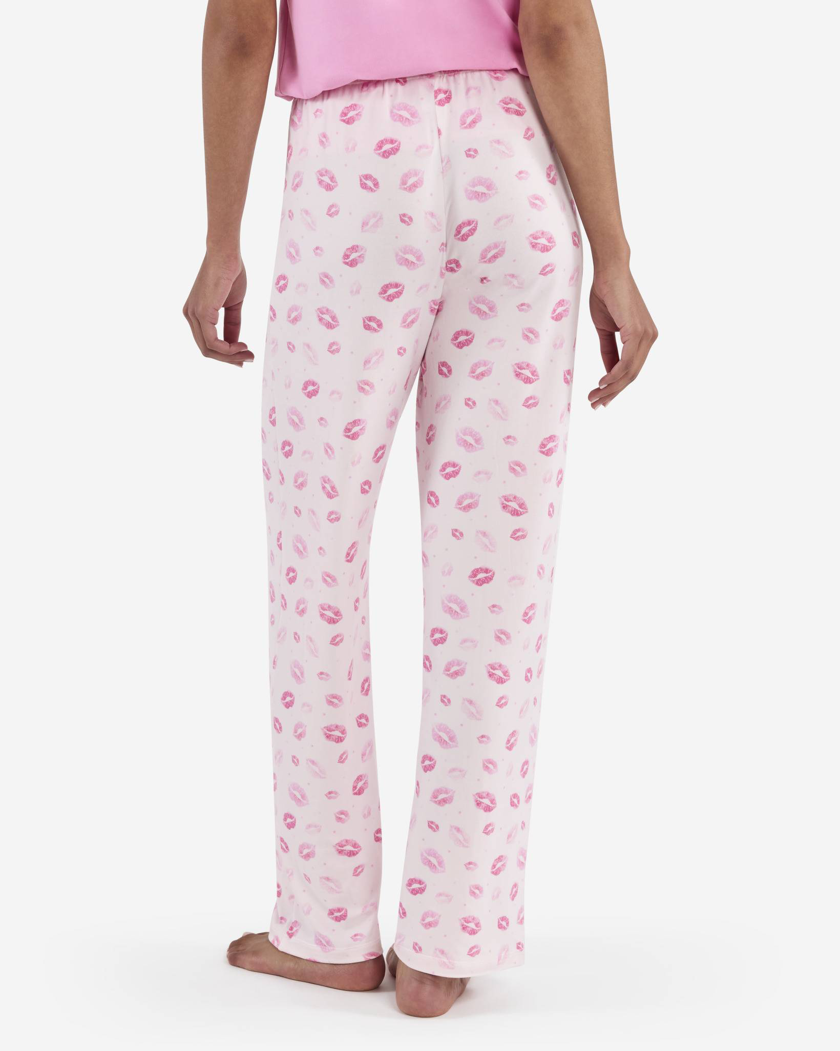 Pink Lipstick Kiss Print PJ Lounge Pants | mia & tess | The Paper