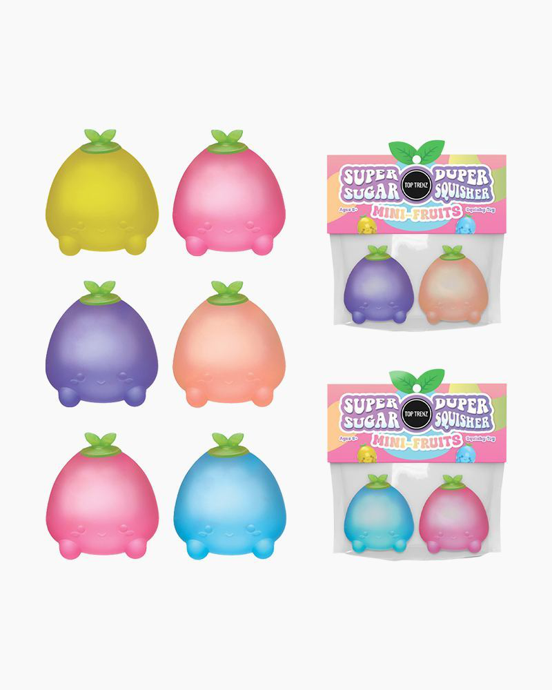 ミニスクイーズ パート2 Super Duper Sugar Squisher Mini Fruit 2-Pack Fidget Toy (Assorted