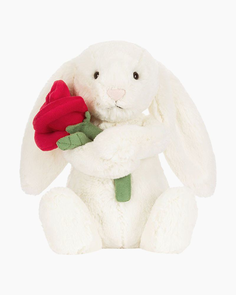Cream Bunny with Rose Plush Toy | Jellycat | Uncharted