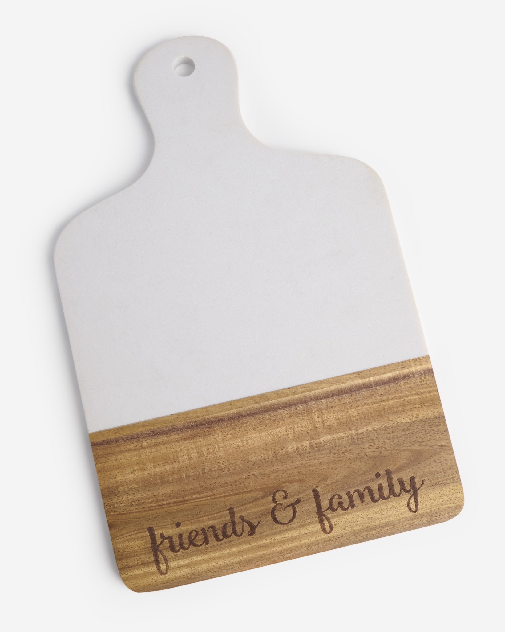 Friends & Family Marble and Wood Serving Board