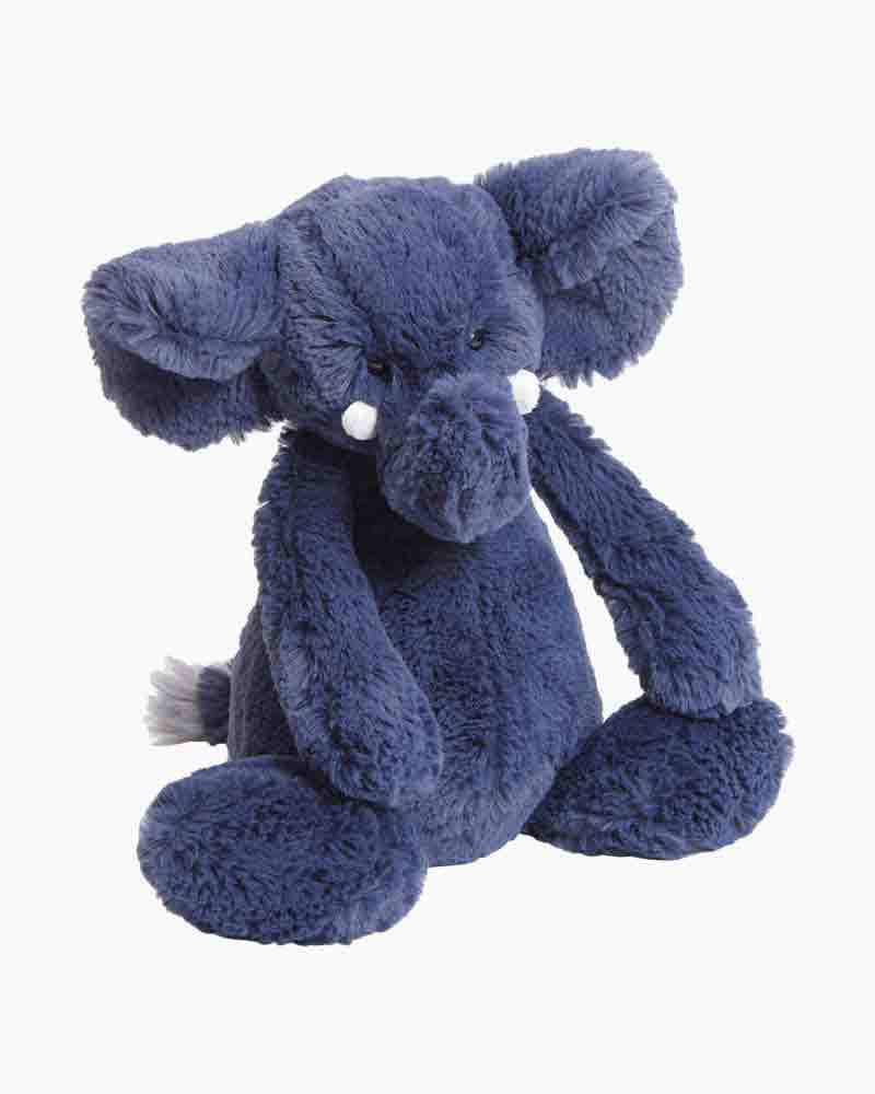 Dark Blue Bashful Elephant Plush (Medium) | Jellycat | Uncharted