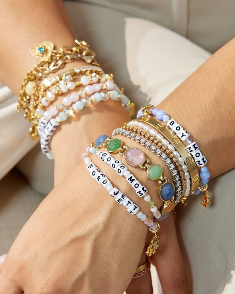 Boy Mom Mother's Day Beaded Letter Bracelet | Little Words Project ...