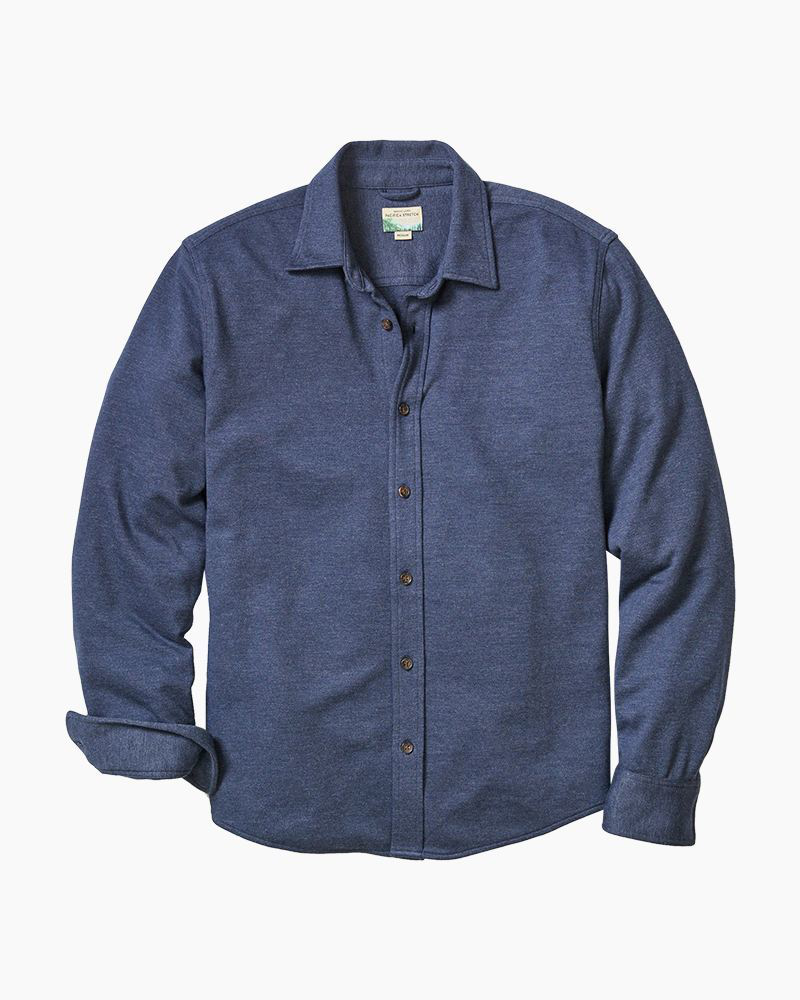 Pacifica Stretch Twill Shirt in Navy | Marine Layer | The Paper Store