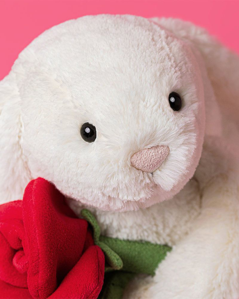 Cream Bunny with Rose Plush Toy | Jellycat | The Paper Store