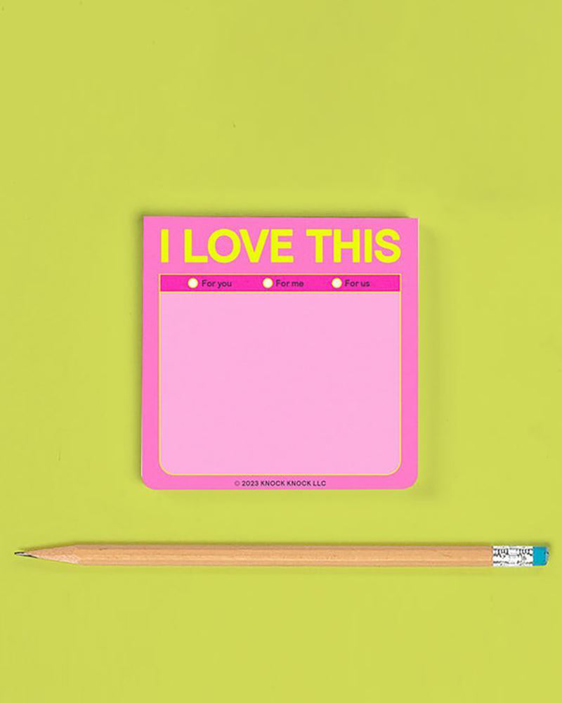 I Love This Sticky Note Pad (Pastel) | Knock Knock | The Paper Store