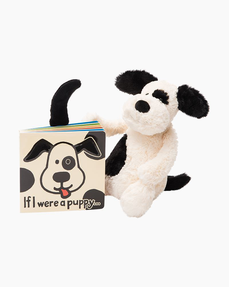 Bashful Black Cream Puppy Plush (Medium) | Jellycat | The Paper Store