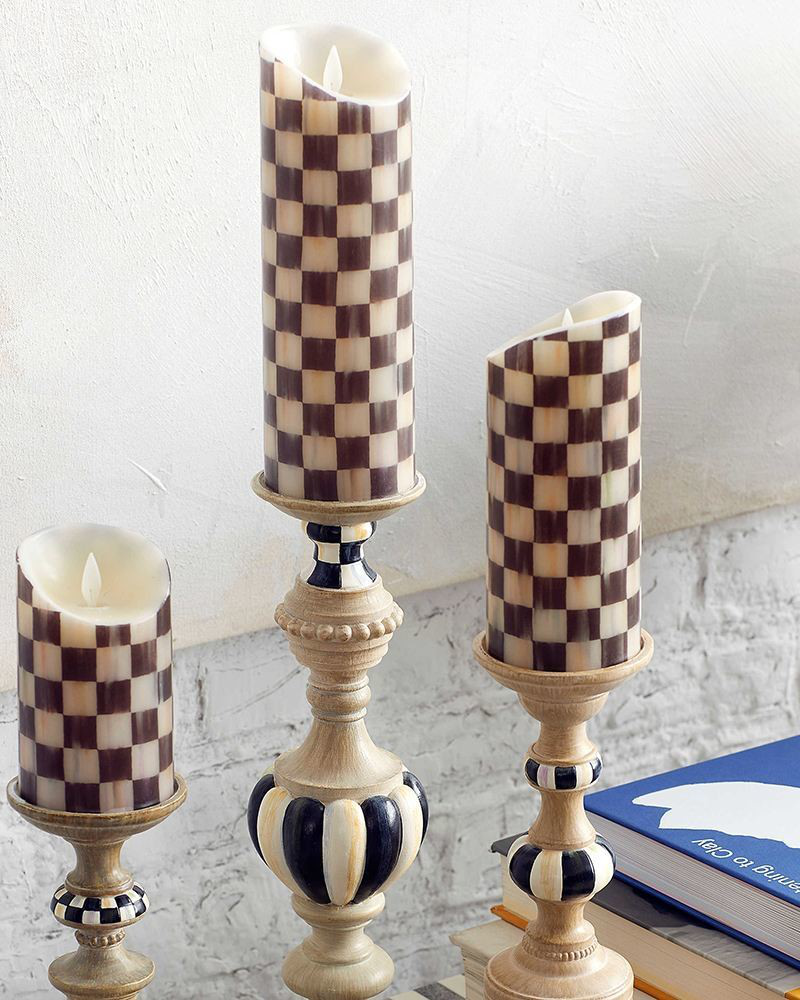 MacKenzie-Childs Courtly Check Pillar Candle - Thumbnail 5