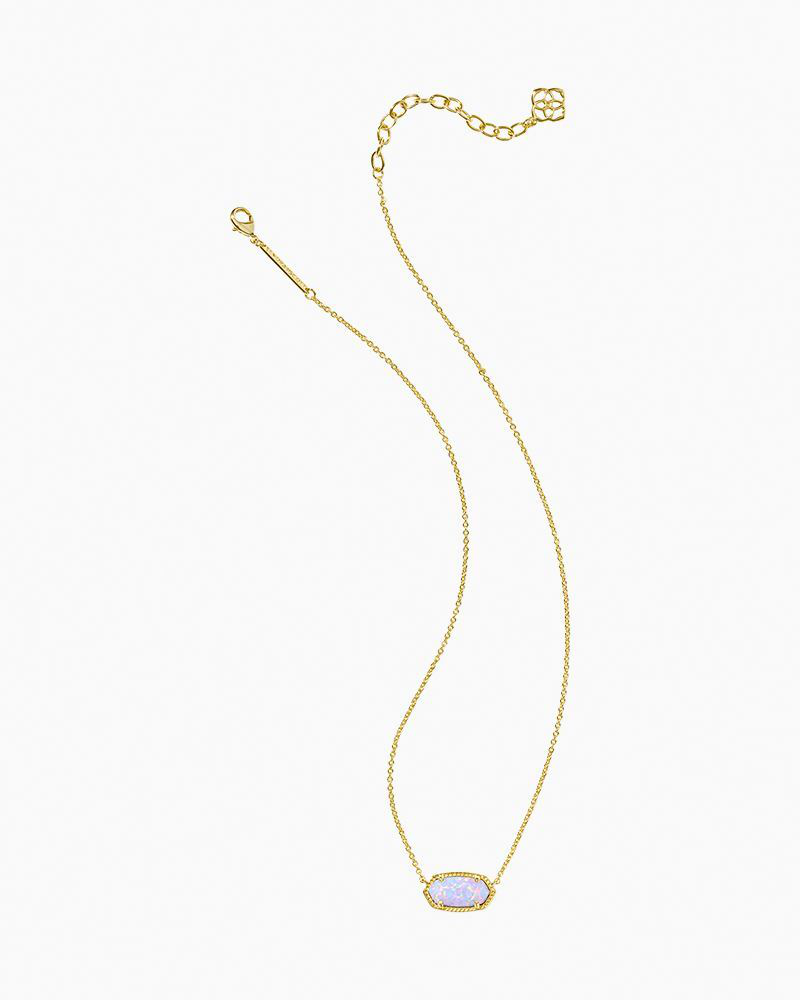 Elisa Gold Short Pendant Necklace in Lilac Kyocera Opal | Kendra