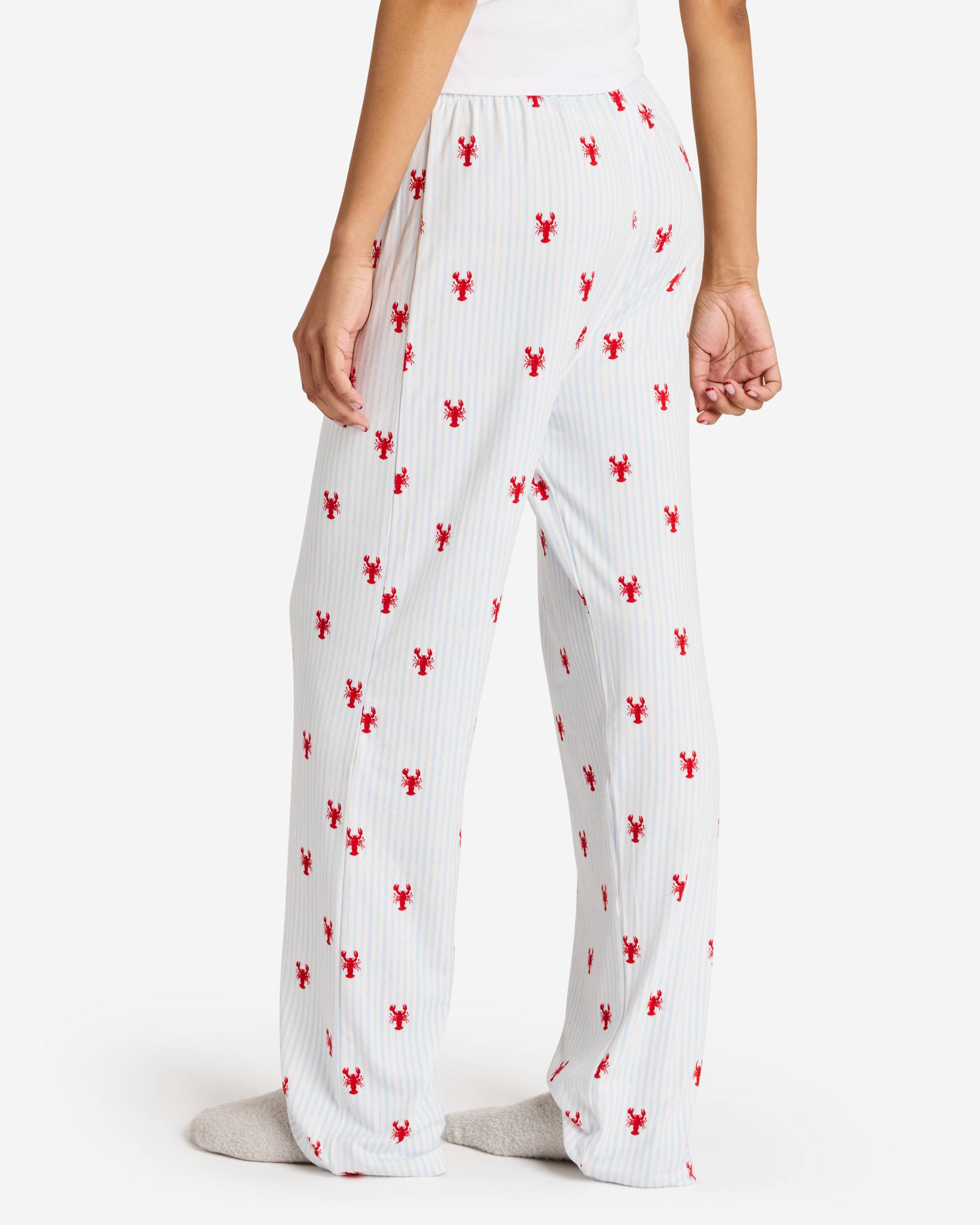Blue Stripe Lobster Print PJ Lounge Pants | mia & tess | The Paper