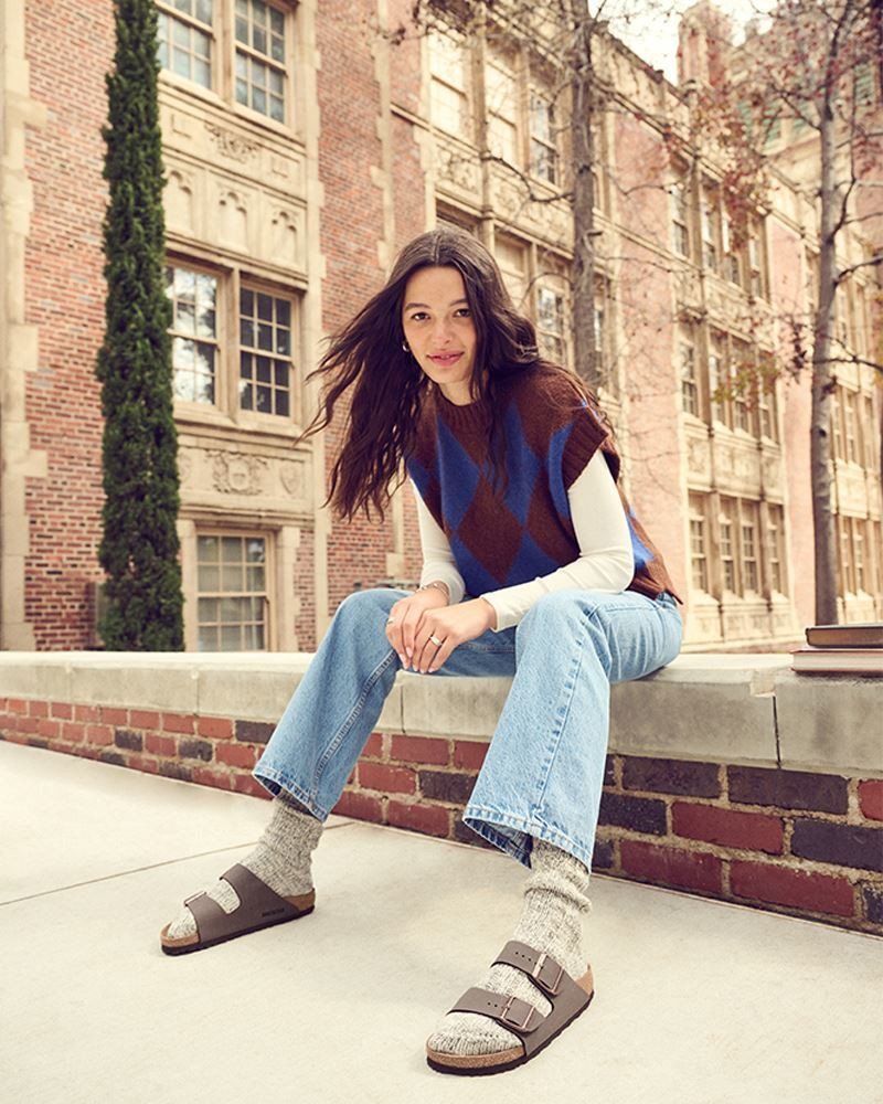 Arizona Birkibuc Sandals in Mocha | Birkenstock | The Paper Store