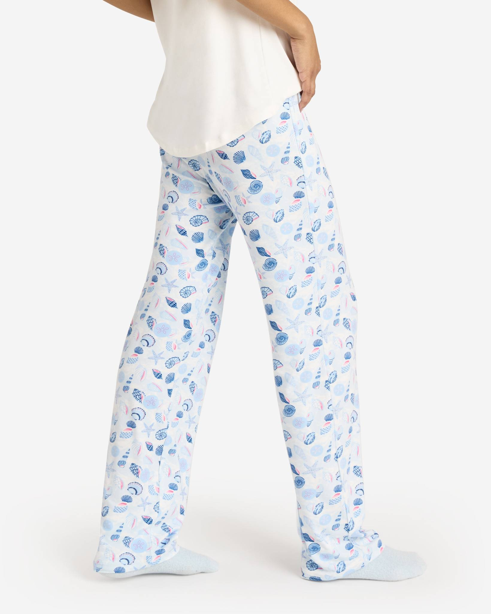 Blue Coastal Shells Pattern PJ Lounge Pants | mia & tess | The Paper Store