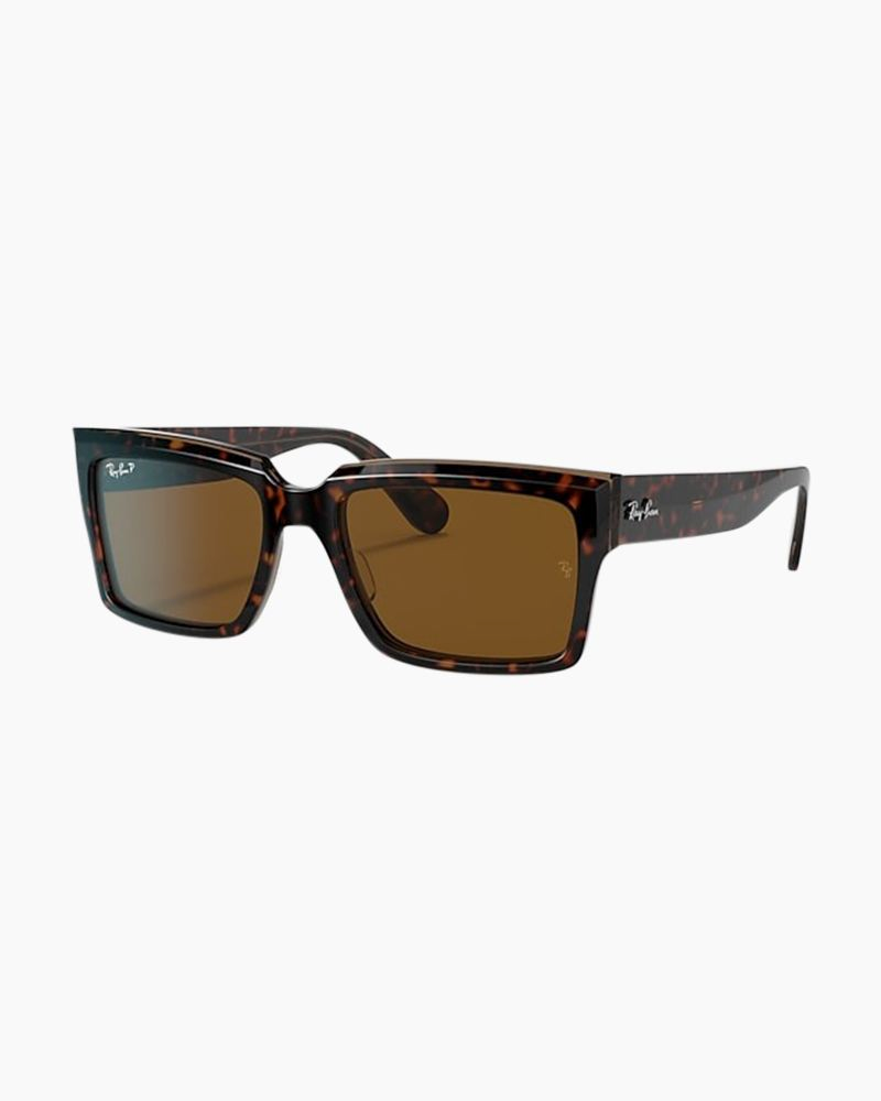 Ray-ban 0RB2191 Inverness Havana On Transparent Brown Lenses Polarized Unisex Ray-Ban RB2191 Inverness Rectangular Sunglasses, Havana On  main image 2
