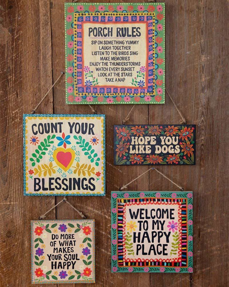Natural Life Welcome To My Happy Place Porch Sign - Thumbnail 4