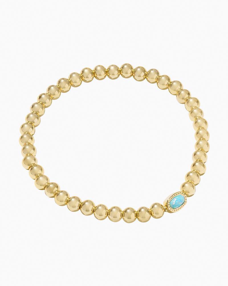 Mini Elaina Stretch Bracelet Gold Pink Opalite Crystal main image 1