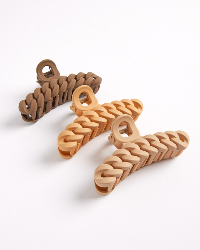Neutral Braided Hair Claw Clips (Pack of 3) | Never Better | The Paper ...