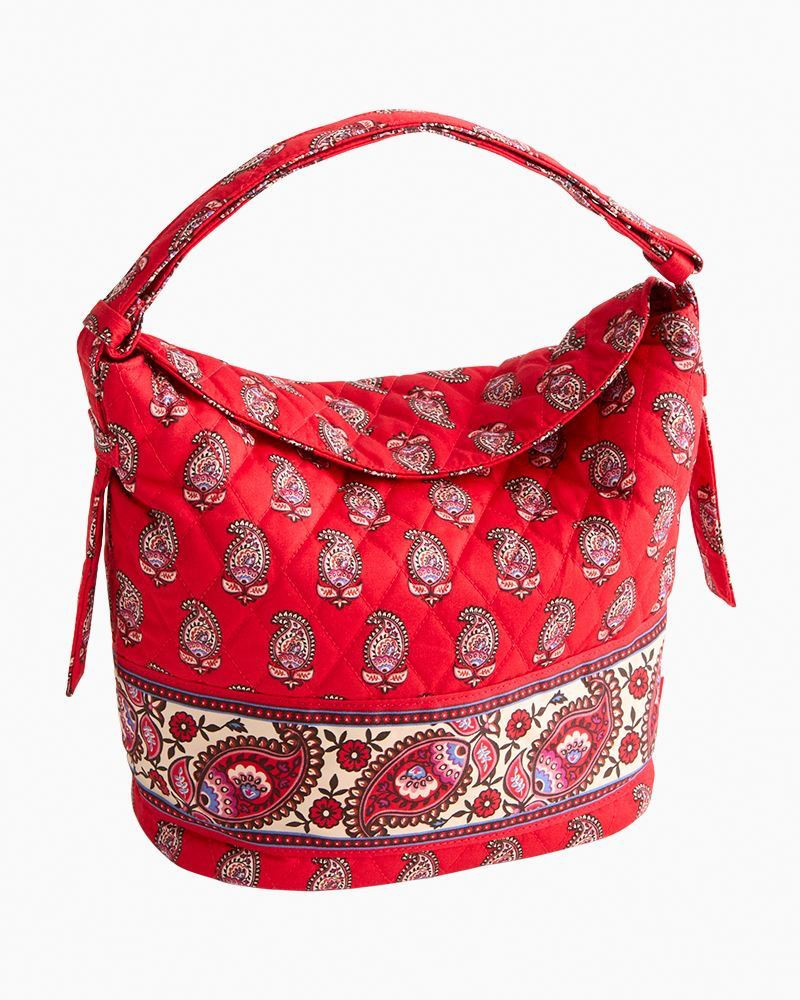 Astoria Shoulder Bag in Flowering Paisley Goji Berry | Vera