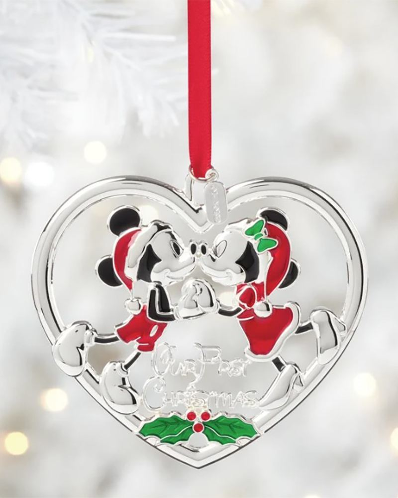 2026 Our 1st Christmas Mickey & Minnie Mouse Metal Ornament