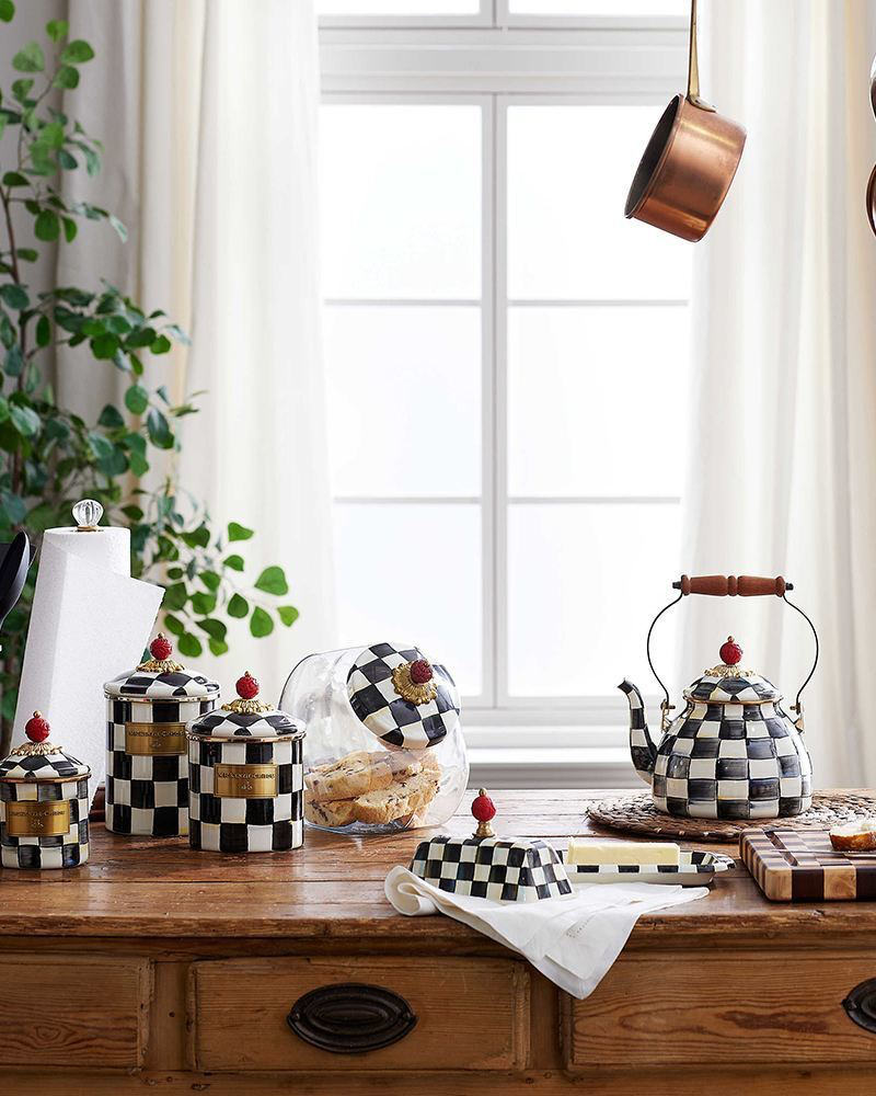 Courtly Check Medium Canister | MacKenzie-Childs | The Paper Store