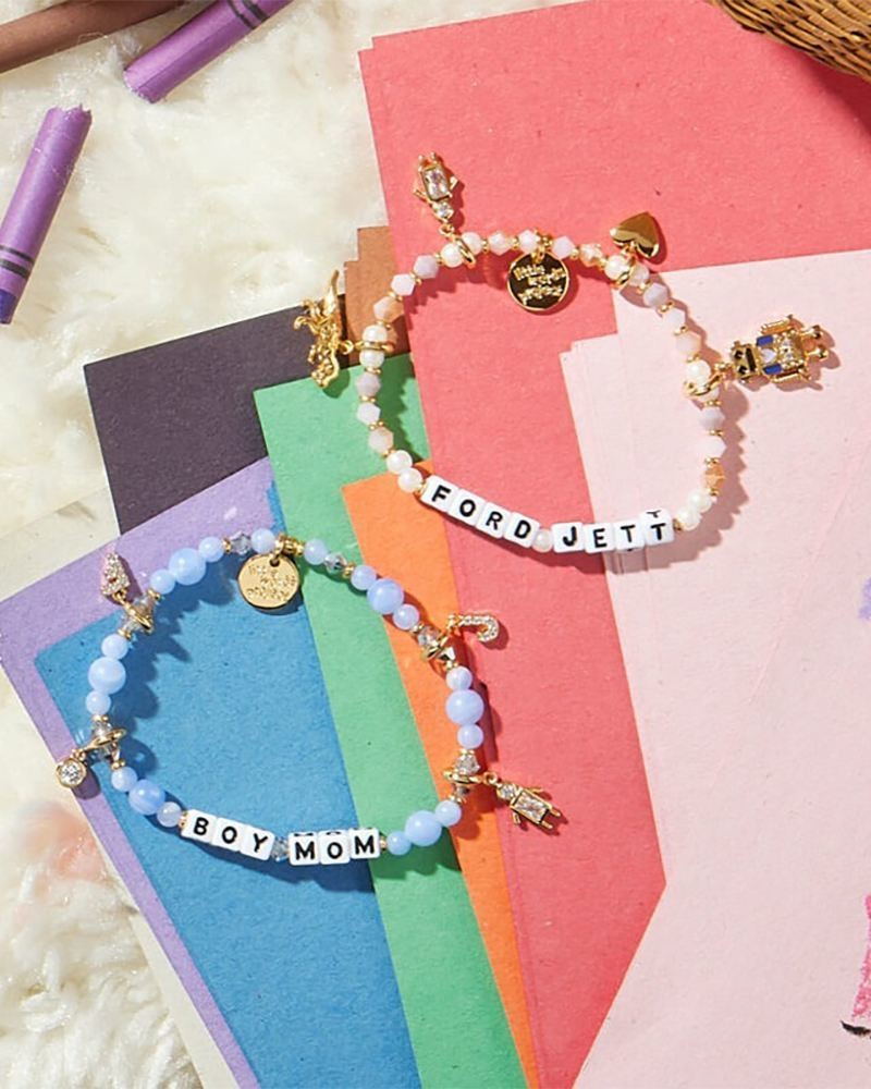 Boy Mom Mother's Day Beaded Letter Bracelet | Little Words Project ...