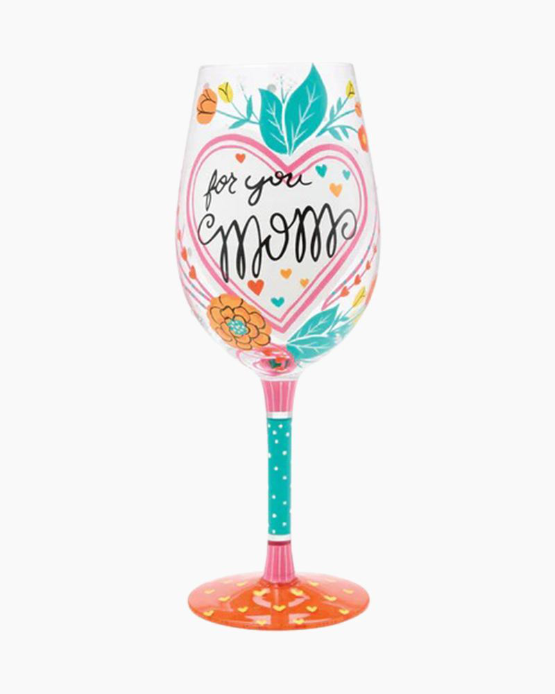 Lolita My Mom Has My Heart Hand-Painted Wine Glass
