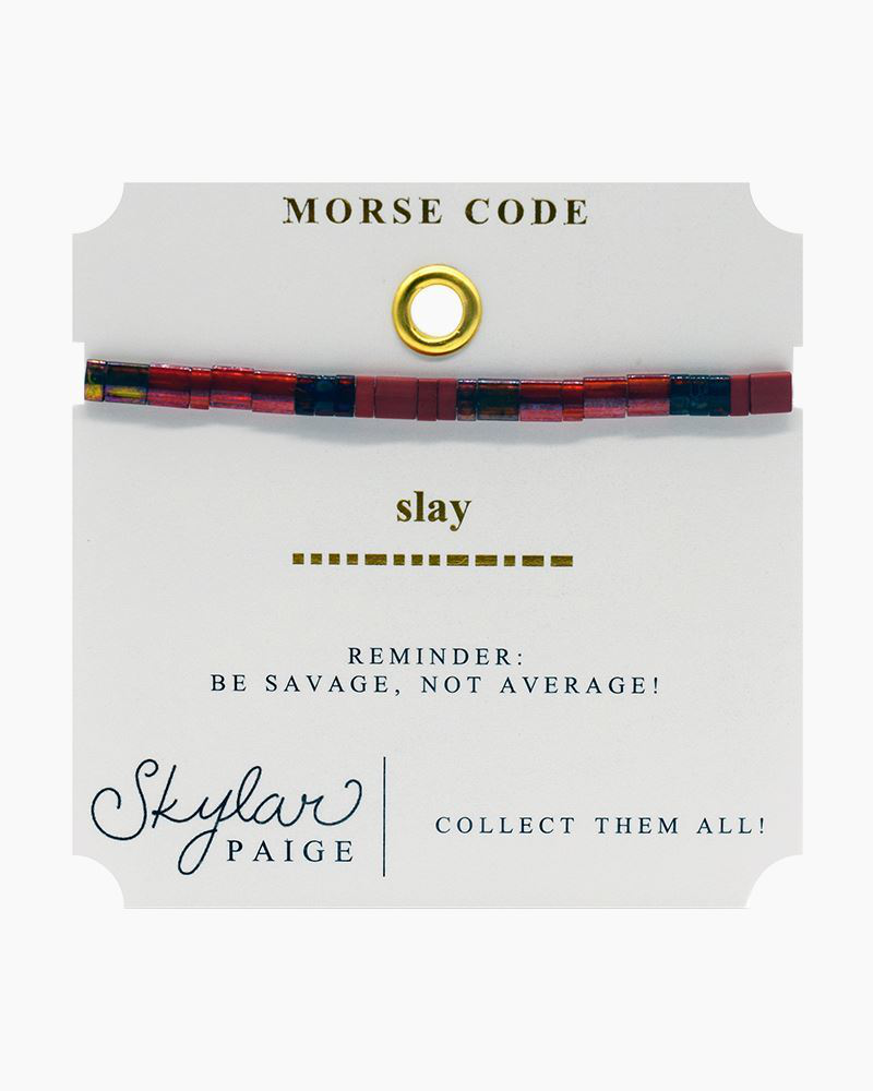Slay Morse Code Tila Beaded Bracelet | Skylar Paige | The Paper Store