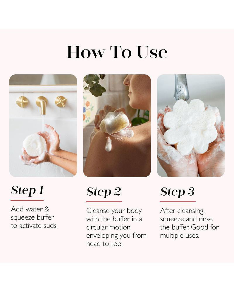 Pink Aloe Eco Body Buffer | Spongelle | The Paper Store