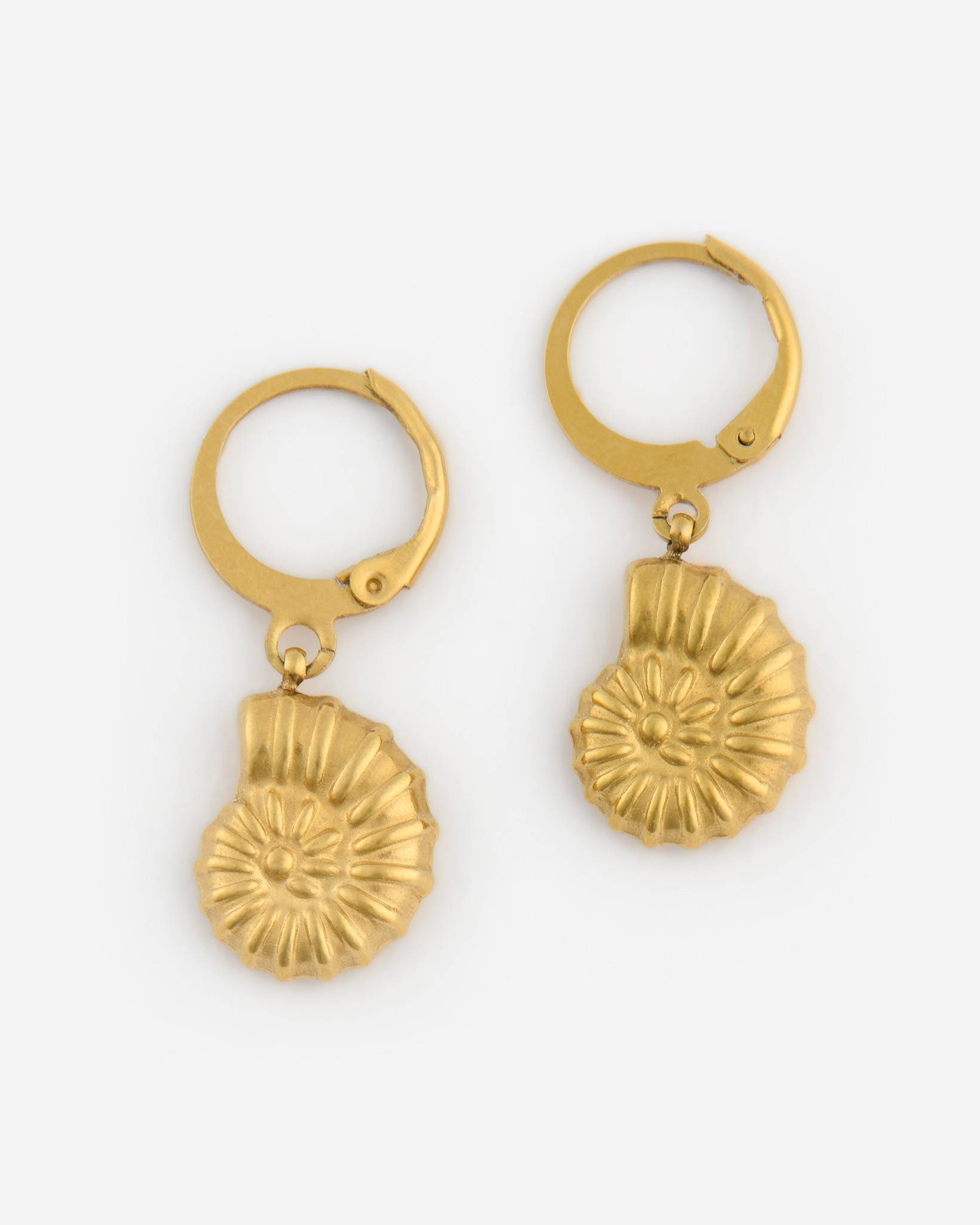 Spiral Seashell Drop Earrings in Gold | Stories Unknown | The Paper Store