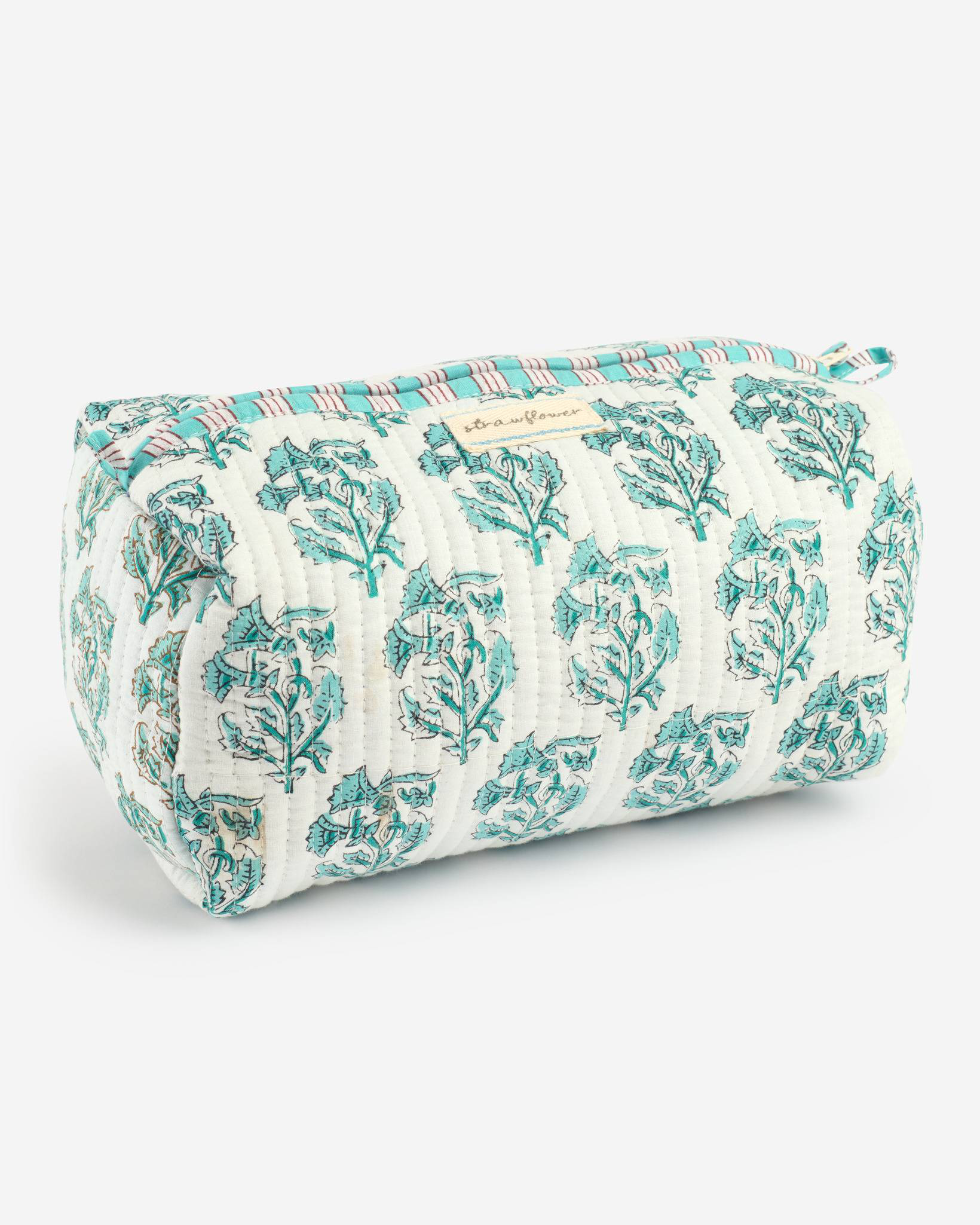 Harper Large Quilted Block Print Cosmetic Pouch | Strawflower | The ...
