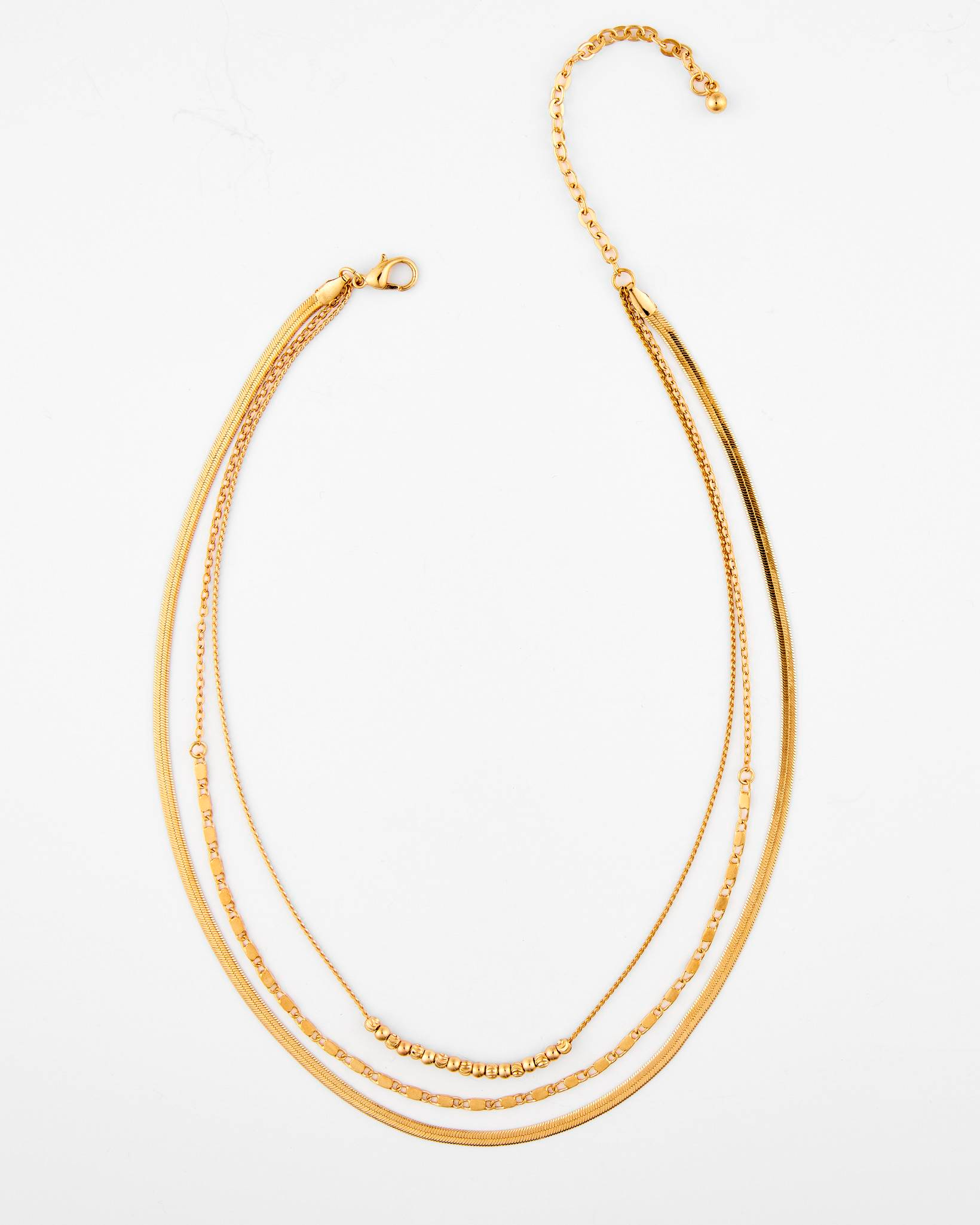 Triple Strand Beaded Chain Necklace | Uncharted Threads | The Paper Store