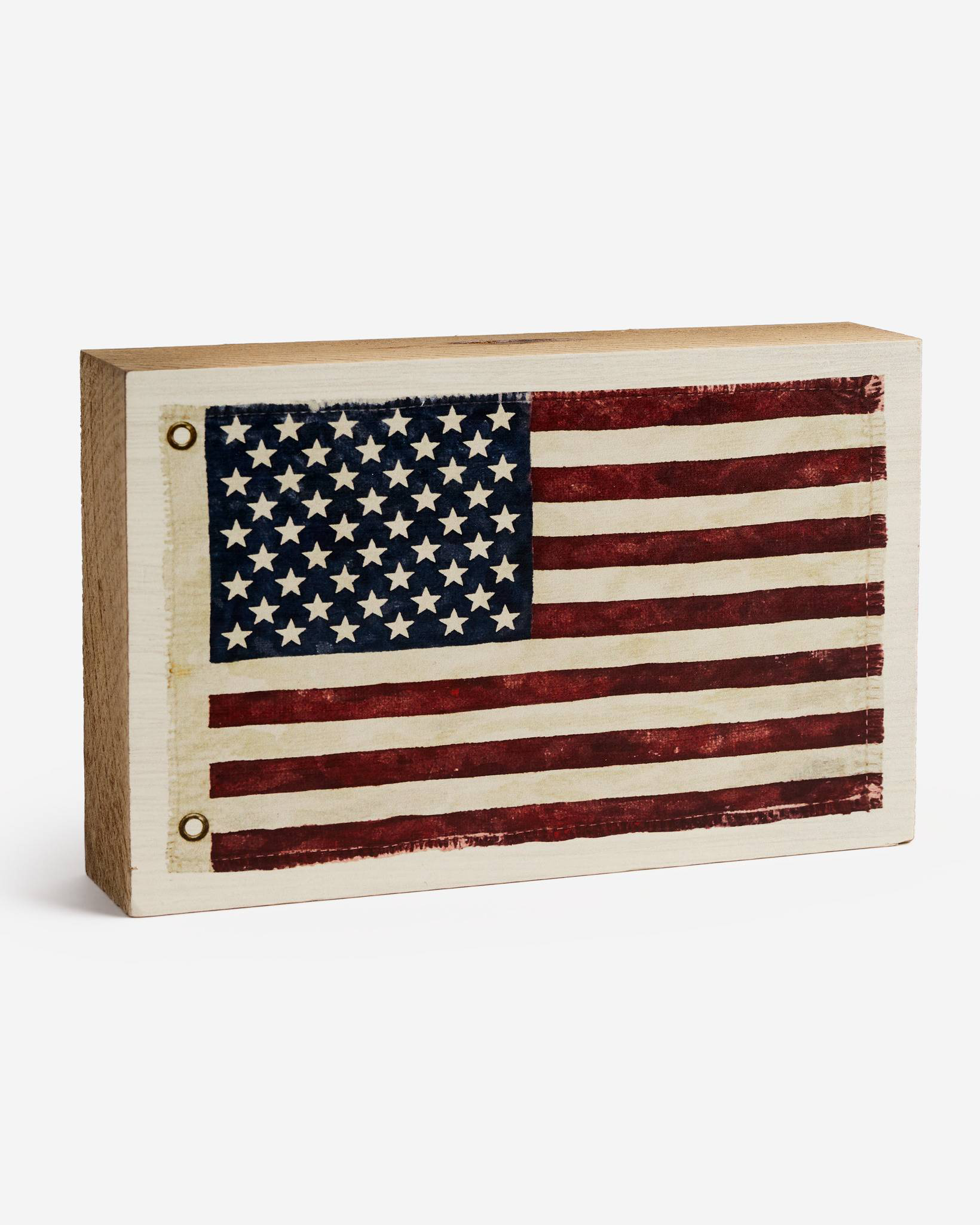 Rustic Marlin American Flag Block Sign