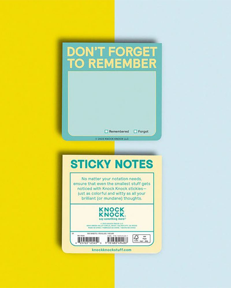 Don't Forget to Remember Sticky Note Pad (Pastel) | Hachette Book Group ...