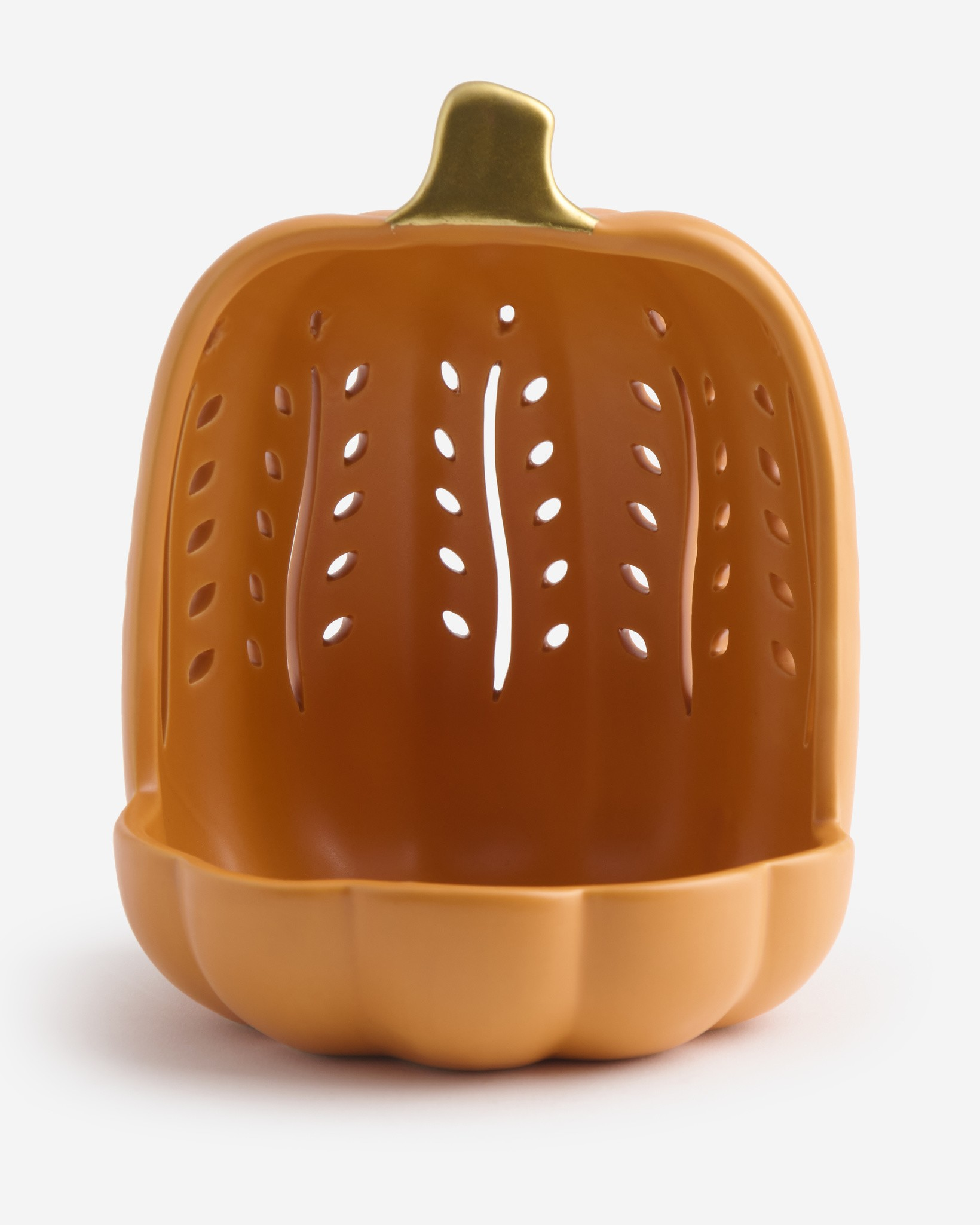彩音　ホール　ランタン Orange Pumpkin Ceramic Candle Holder | Alight Candles | The Paper