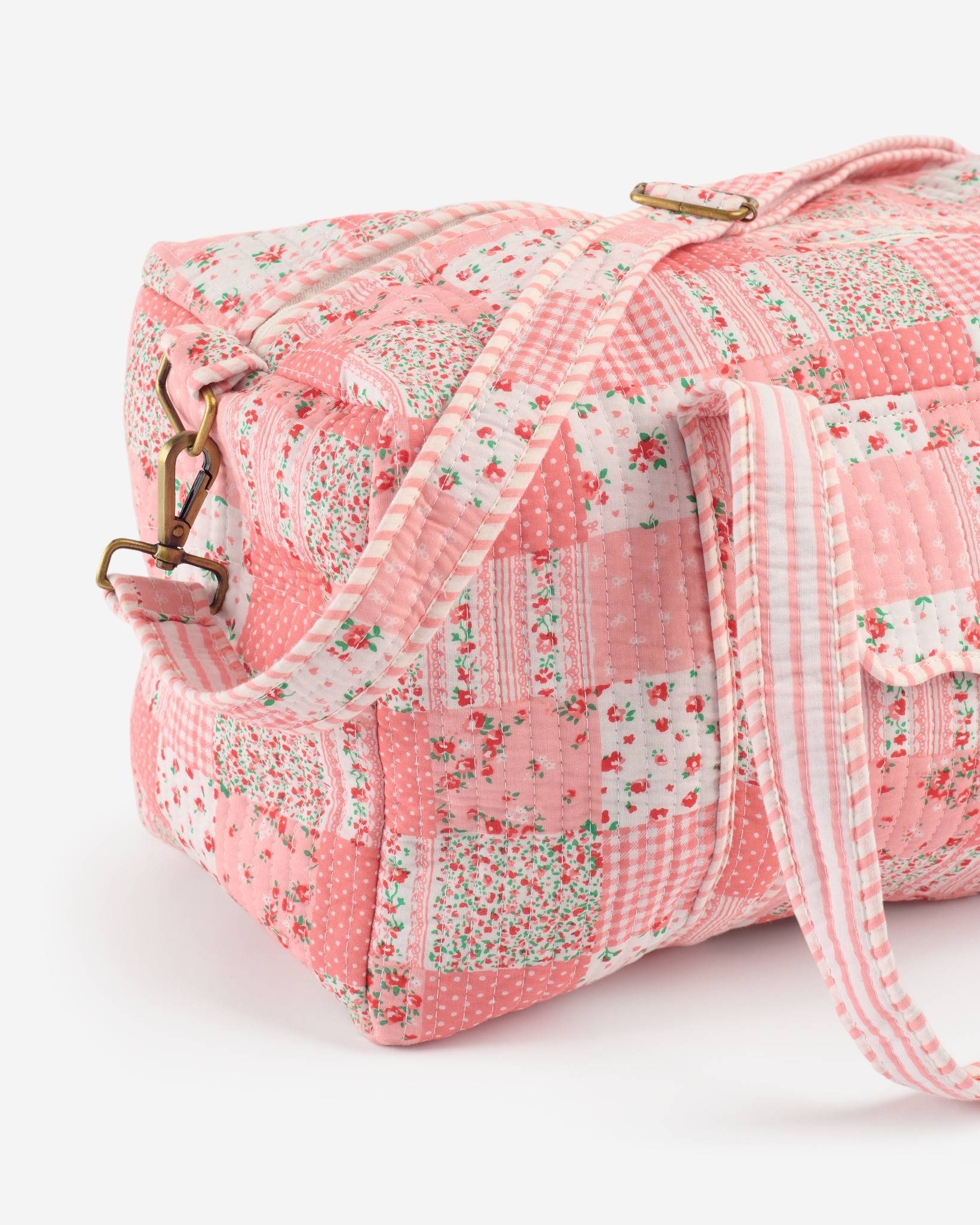 Georgia Quilted Block Print Weekender Duffel Bag | Strawflower