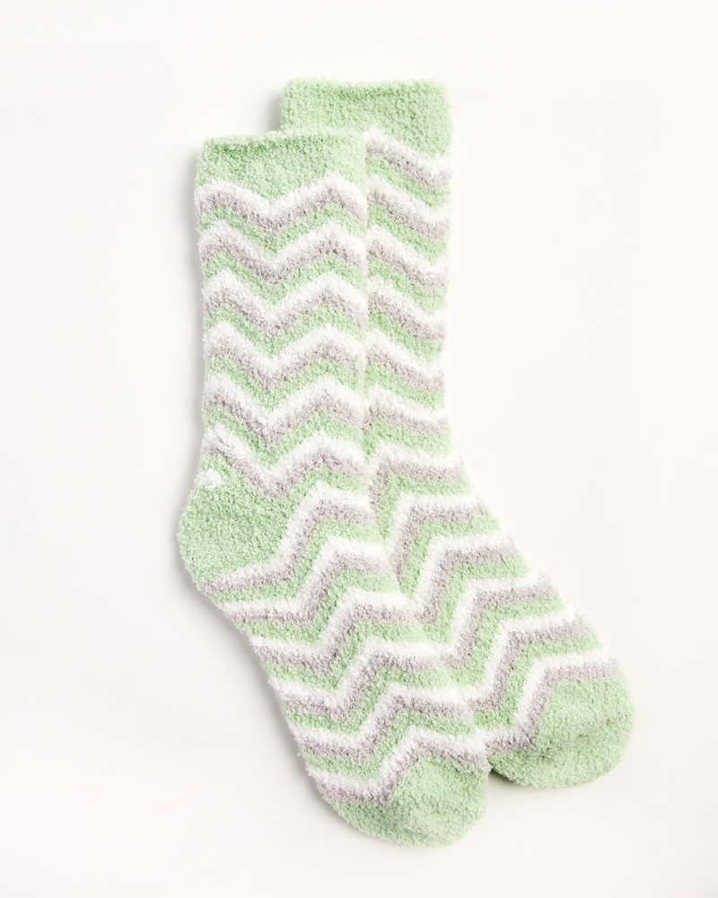 小物 thetoe Eberhard Check Muffler & Socks Chevron Pattern Butter Socks in Mint | mia & tess | Uncharted